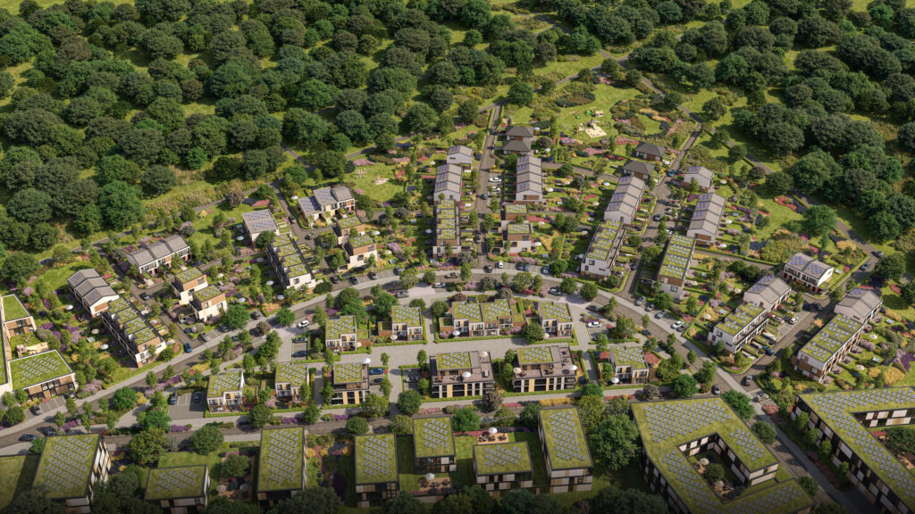 Architekturkonzeption und 3D-Visualisierung von einem Großprojekt in Bielefeld: "Wohnquartier Bielefelder Süden"